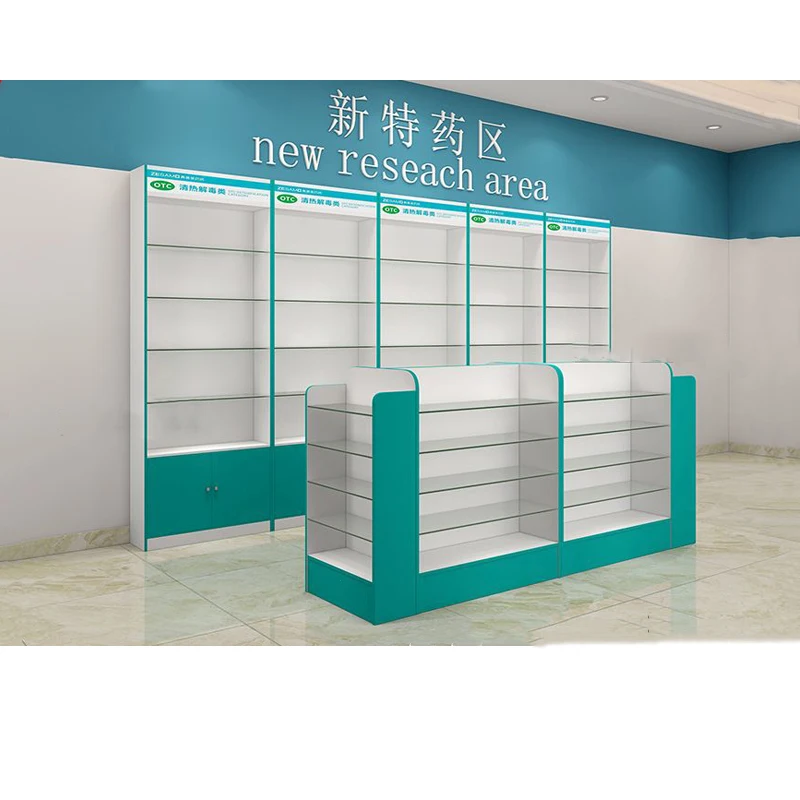 Meicheng Pharmacy Cabinet Shelves Design Custom Pharmacy Rack Shelf Medical Shelves For Pharmacy Furniture Display