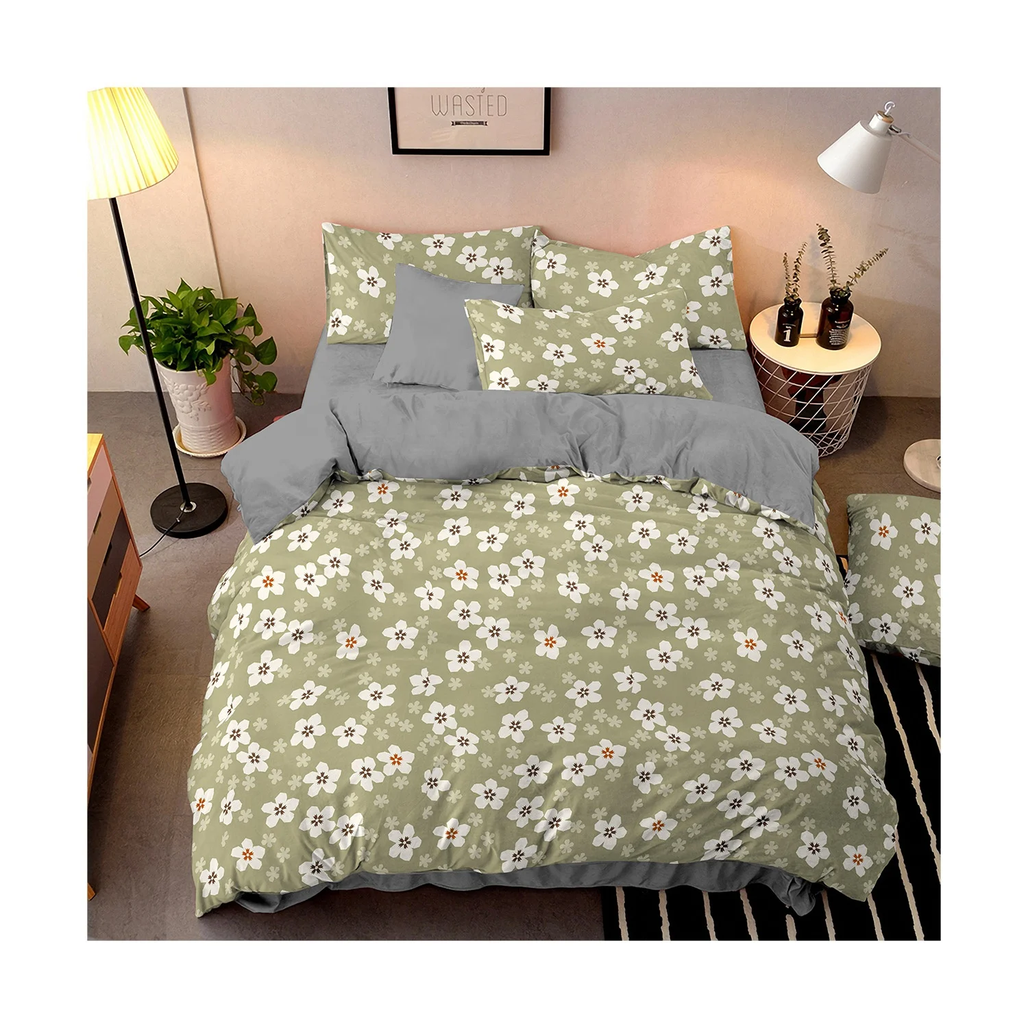 Bedding Fabric 100% Polyester Luxury Flower Bedding Set Home Textile Fabric