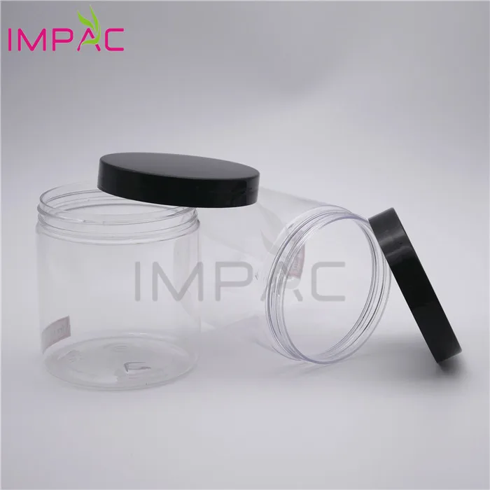 multifunctional nice custom clear plastic pet jar with screw cap 520ml