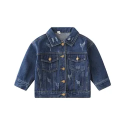 autumn toddler denim jacket for girl baby printed dots cowboy coats spring kids outwear jean boys jacket cheap coat