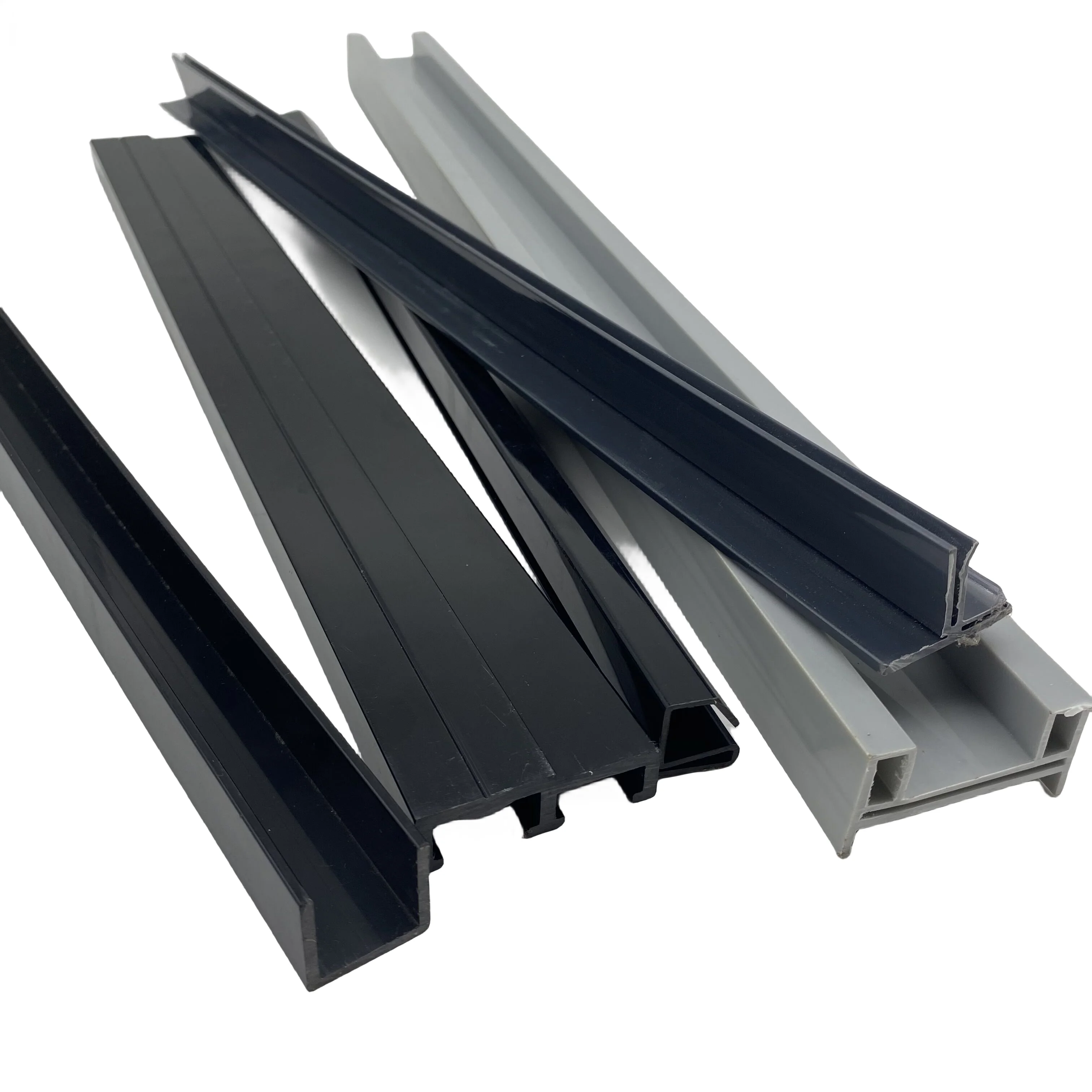 Custom Shapes Extrusion plastic Channel C type  UV resistance PVC Plastic Triangle Profiles