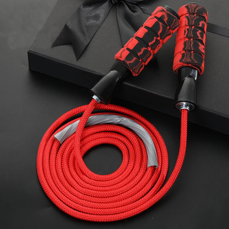 Heavy Adjustable Weighted Skipping Jump Rope Ball Bearing Foam Cable Handle Home Gym Workouts Accessories