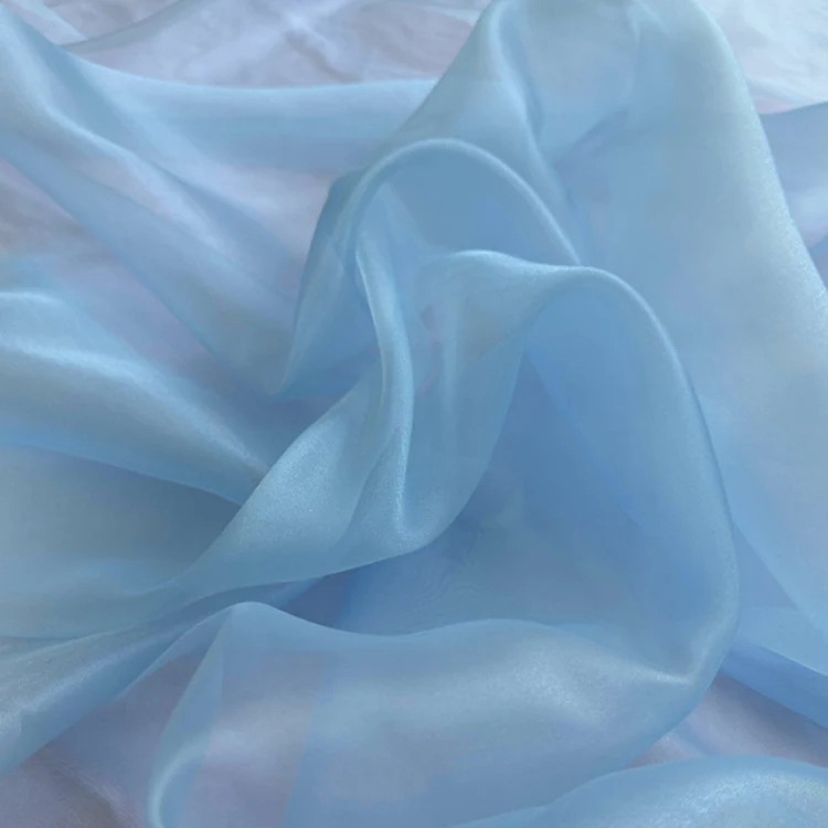 Crystal clear wedding bridal dress drapery decoration sparkle sheer high quality organza fabric for event dress gift wrapping