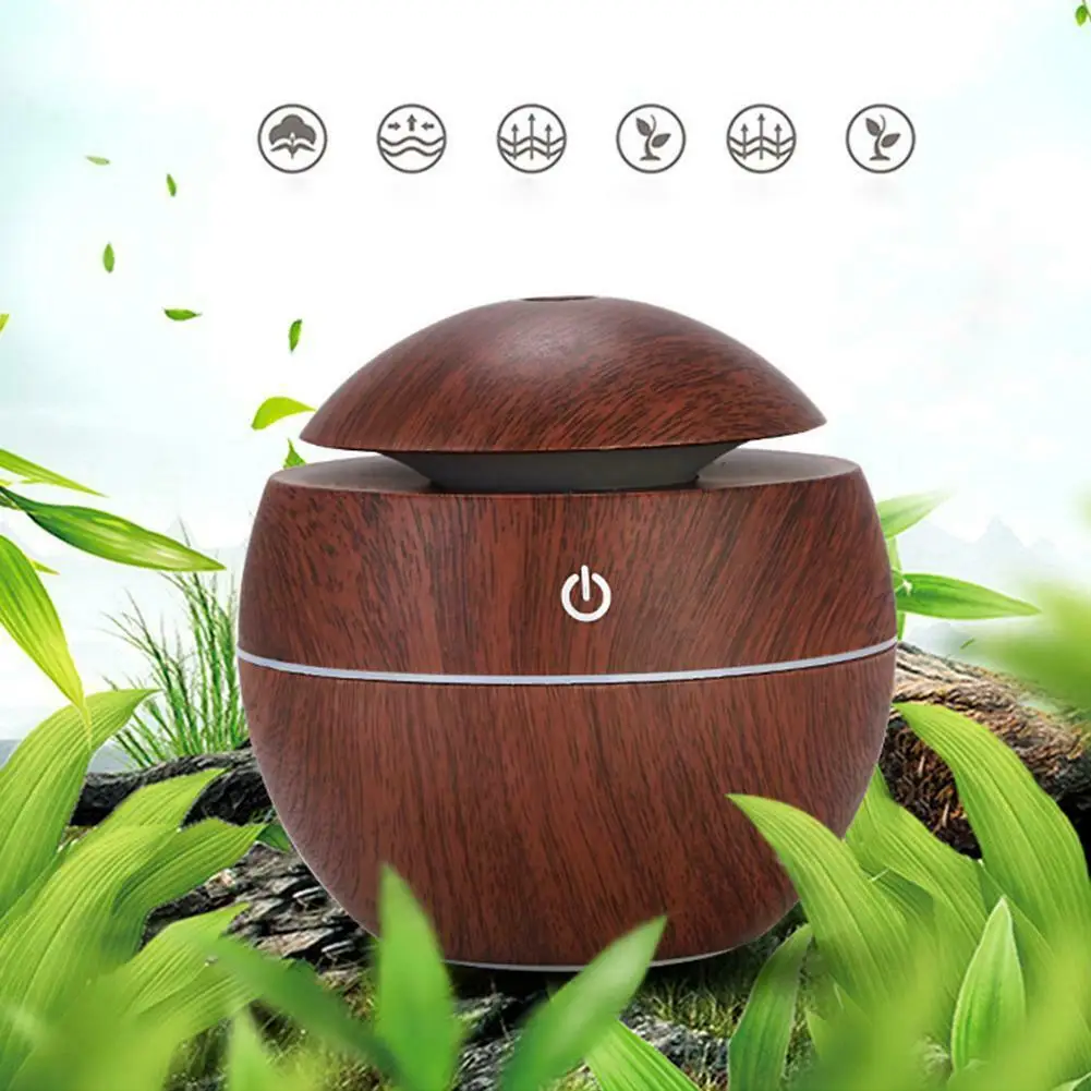 Classic 130ml Portable Essential oil Diffuser  mist Room Usb  Cute wood grain office home car Mini Humidifier