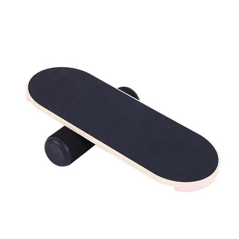 Hot Selling New Design Custom Logo Stability Surfing Training Wobble Wooden Yoga Balance Board with Roller Wooden Rocker Board