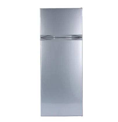  12V/24V double doors top freezer 218liter BCD-218 solar refrigerator
