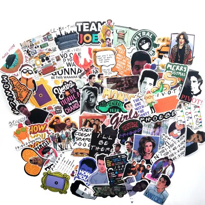 vsco 100pcs meme stickers Friends letter anime vinyl decal diy sticker for laptop Luggage gift scrapbooking