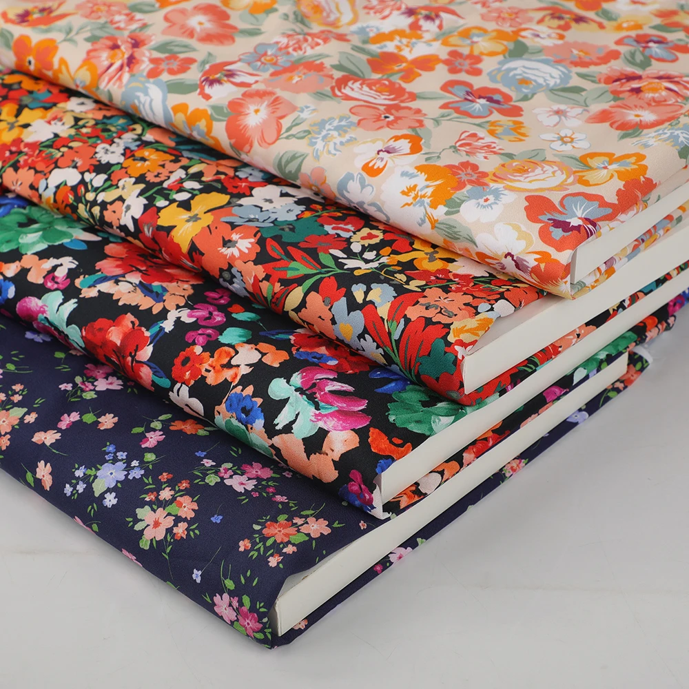 chinese luxury digital printing custom printed liberty london designs cotton fabric twill for dress