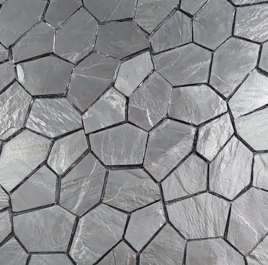 villa decoration driveway granite paving stone Artificial street hexagon slate stone net pastes outdoor cladding tiles