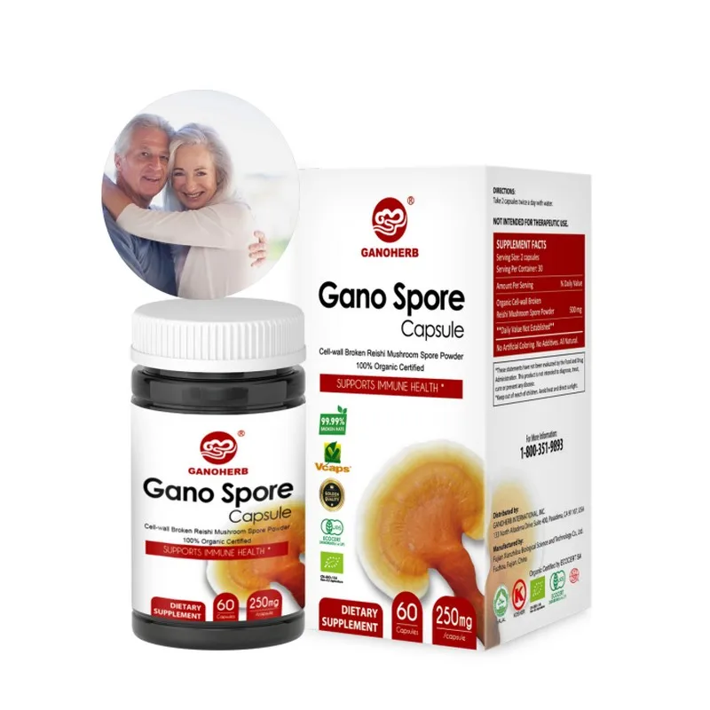 Organic Ganoderma Lucidum Extracto De Lingzhi Reishi Mushroom Spore Capsules Enhance Immunity Herbal Supplements Powder 2 Years