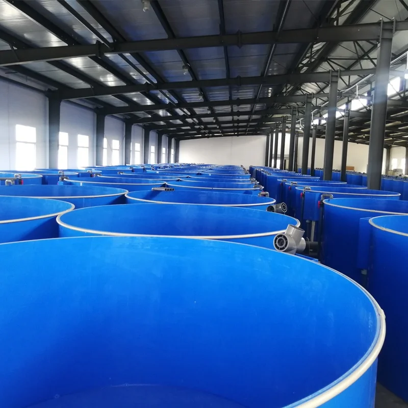 PP plastic fish tanks and indoor PVC fish farming tanks for landbased ras system