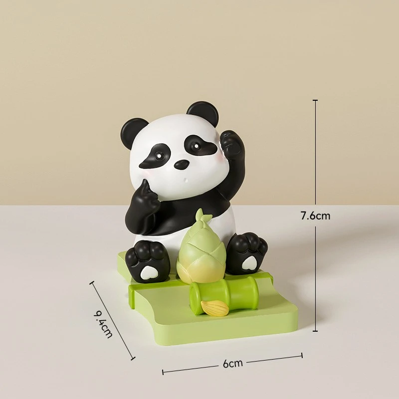 Home Decorative Panda Phone Stand Resin Cartoon Cute Pandal Portable Table Top Cell Phone Holder