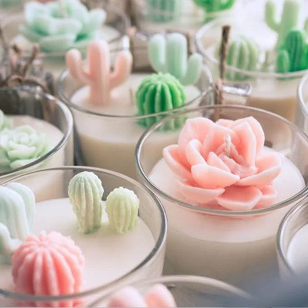 Natural organic handmade soybean candles lovely small plant shaped scented candles