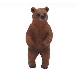 High Quality Good Price OEM ODM PVC Plastic Animal Toys Realistic Eco-friendly Brown Bear Family Set Grizzly Bear Toys