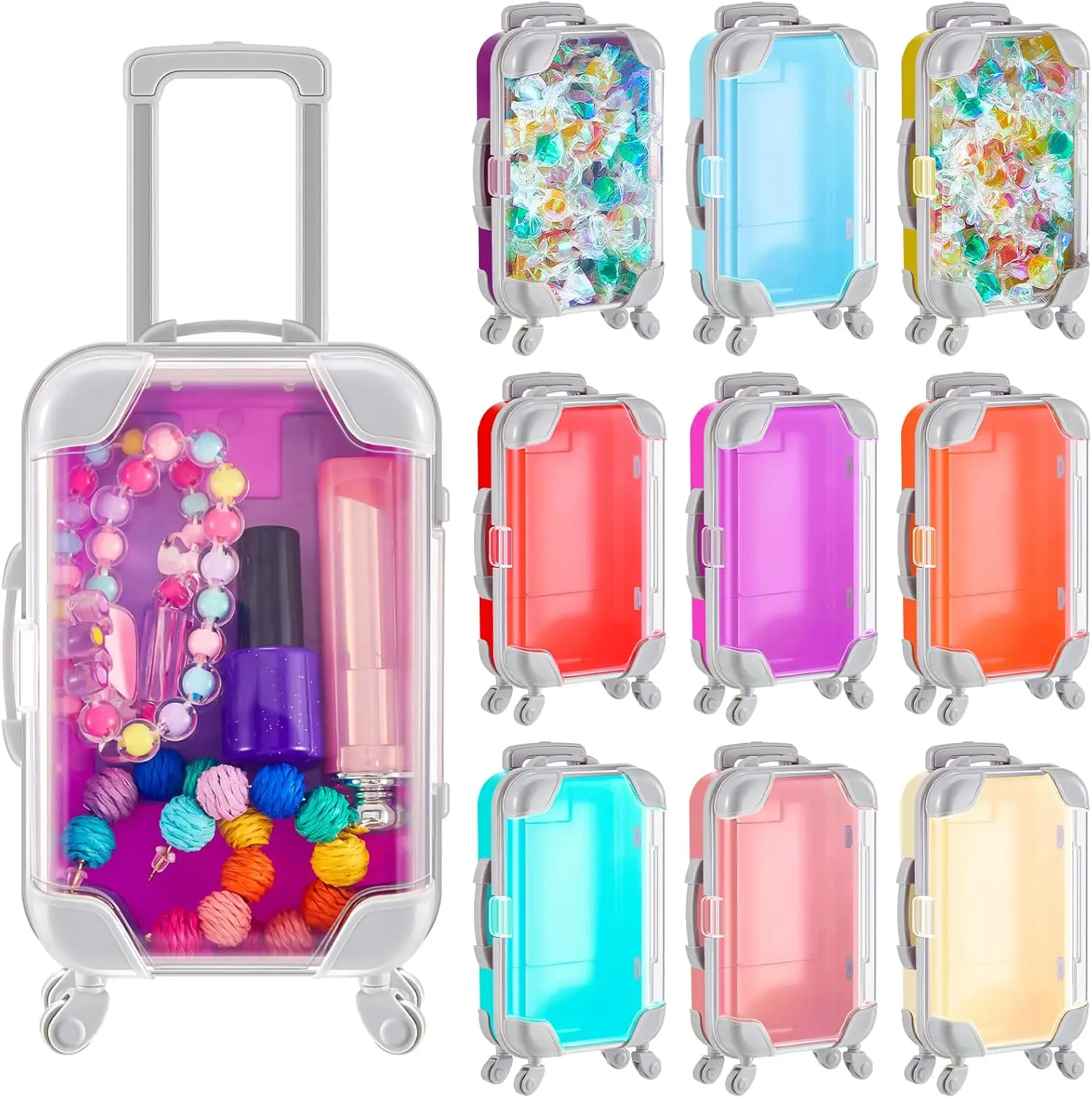 Yongli Mini Suitcase Party Favor Box Custom Candy Container Plastic Eyelashes Suitcase Gift Box Empty