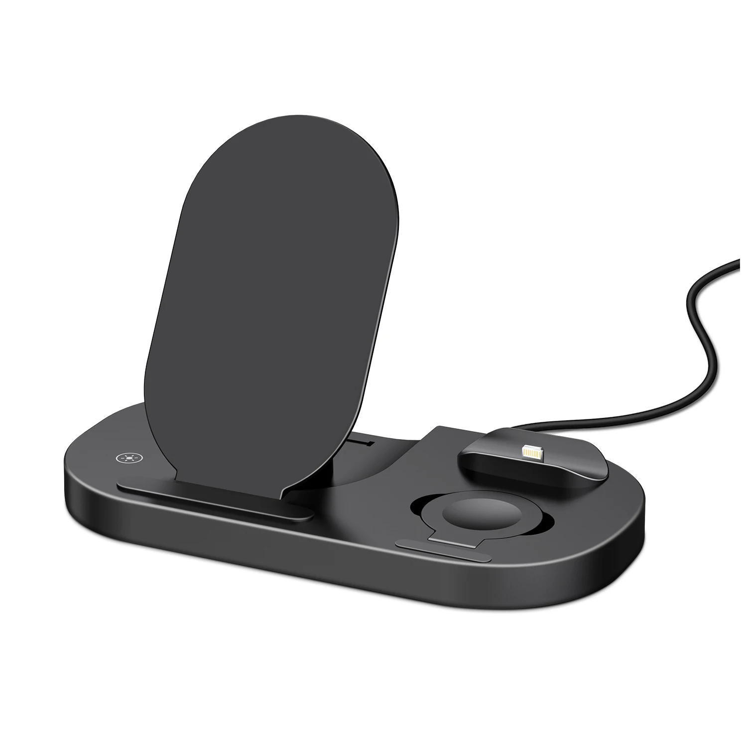 Портативное многозарядное устройство Беспроводная Быстрая зарядка док-станция для зарядки универсальный настольный складное Qi (15 Вт 4 в 1 Беспроводное зарядное устройство мобильного телефона