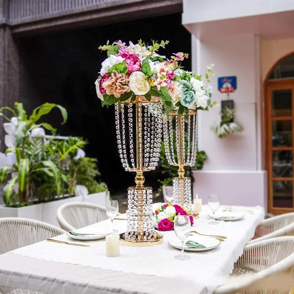 Beautiful Wedding Props Gold Silver Flower Stand Vase Party Wedding Supplies