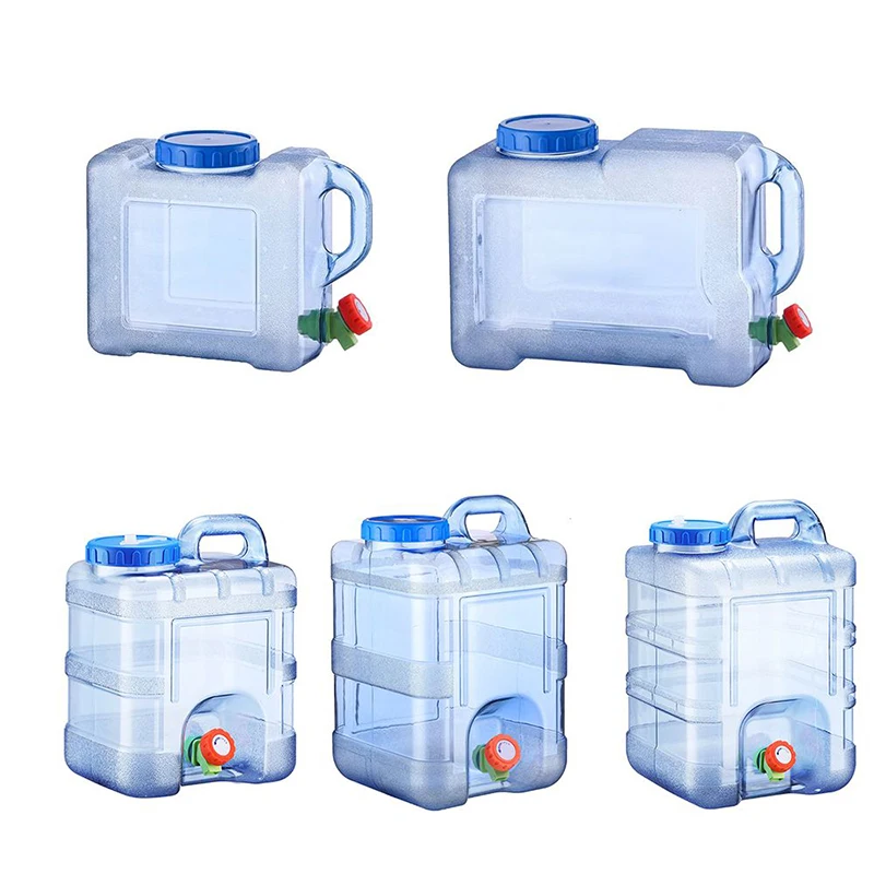 PC Clear Plastic Potable Water Storage Bucket Water Container Tank Jug for Camping Outdoor Accessory
