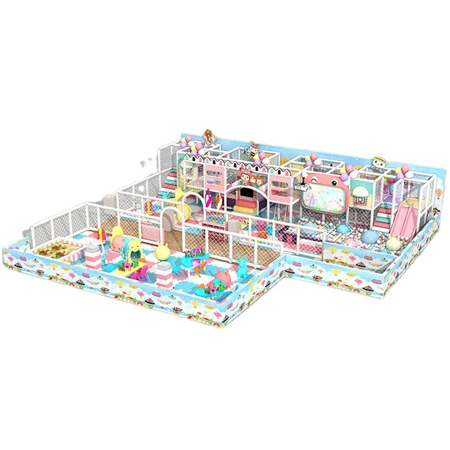 Customized children indoor playground kids sofy padded play ground equipment with big ball pool
