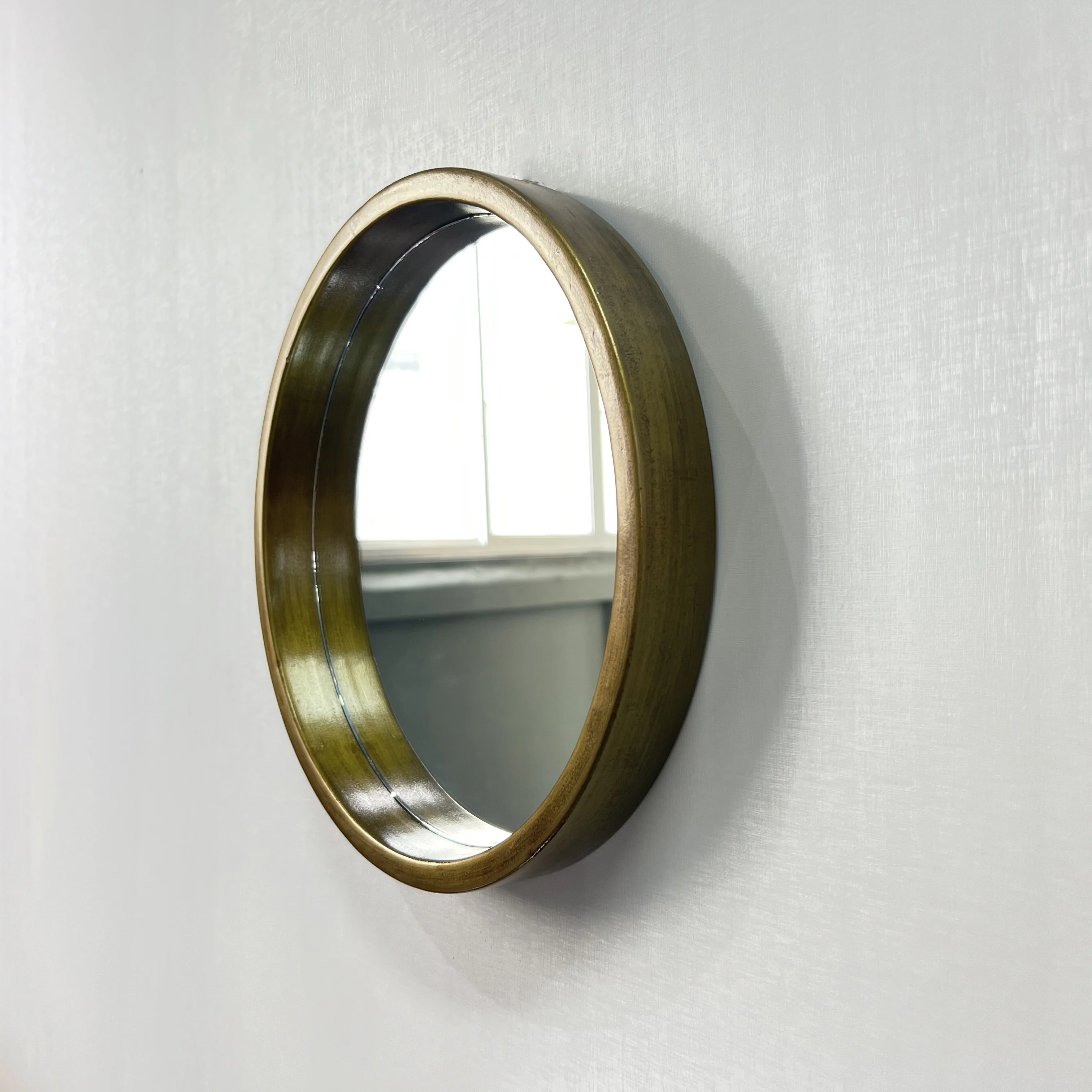 30cm Nordic vintage Bedroom Bathroom Wall Decoration Hanging Mirror Modern Round Glass Custom Frame Round Vanity Mirror