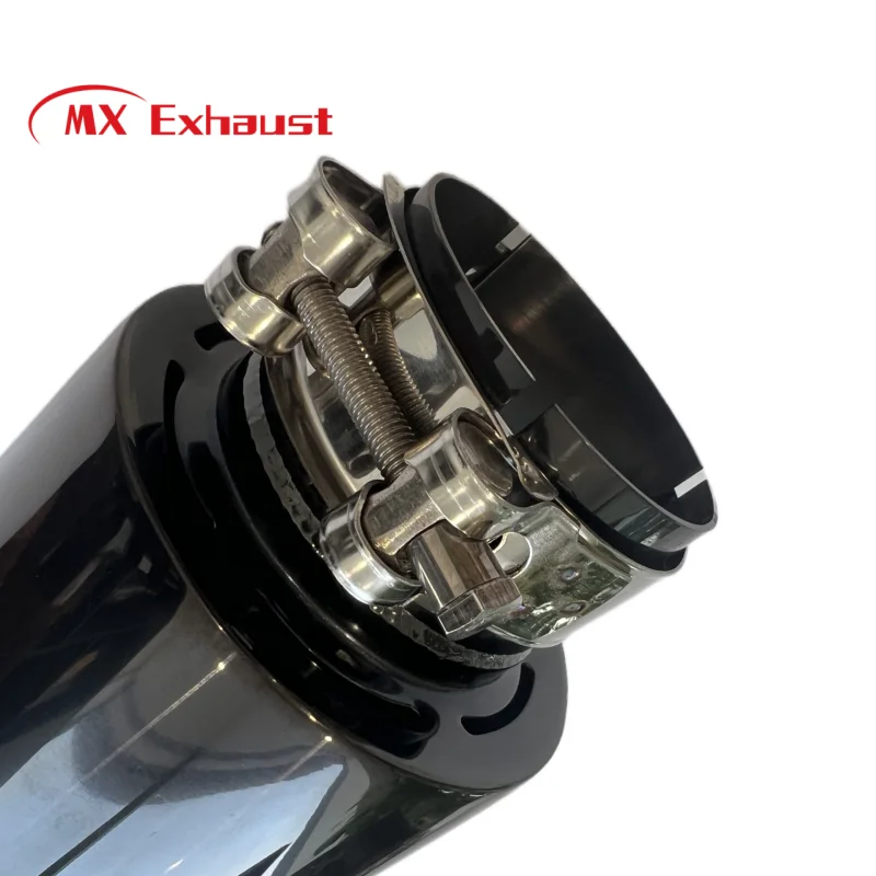 Car universal frosted single exhaust pipe round nozzle custom exhaust turbine muffler tips for Volkswagen
