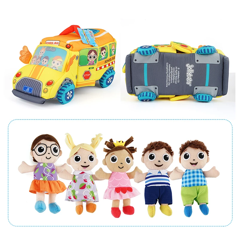 OEM Baby Fun Toy Learning School Bus Plush Toys Car Toys for Kids Studying
