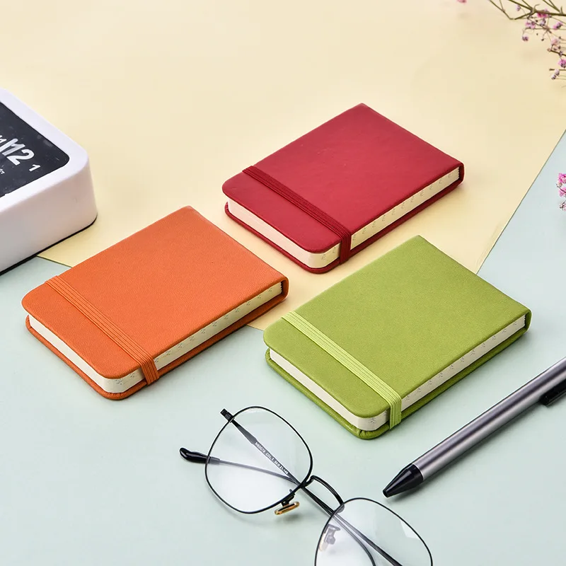 Hot Selling A7 Size Custom Logo Mini Pocket Fruit Color PU Notebook Journals Daily Planner Memo Agenda Pads Notebook