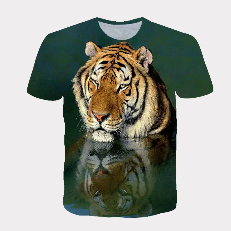 bloom men  women  white  tiger lion   wolf 3d printing  t shirt   short  sleeve animal   3D printing t  shirts