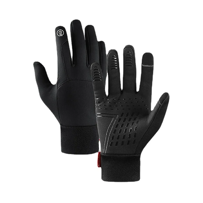Touchscreen Custom Anti Slip Silicone Gel Winter Thermal Warm Fleece Lining Running Bike Cycling Gloves