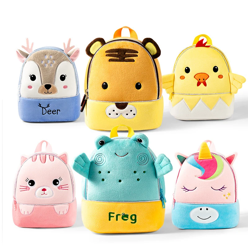 Wholesale Cute Cartoon Bag Plush Backpack children kids backpack Unicorn bag