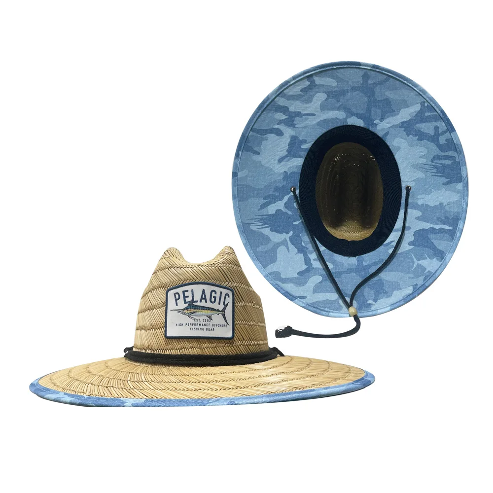 Fisher Sun Hat Large Size Outdoor Sun Hat Branded Wholesale Unisex Customised Straw Hat Lifeguard Men