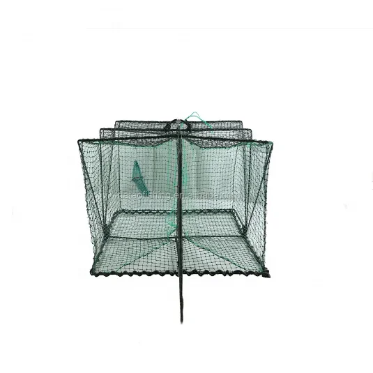 portable folding fishing Crab Shrimp Crawfish Lobster Trap  with PE fishing net crab trap aquaculture trap for fish