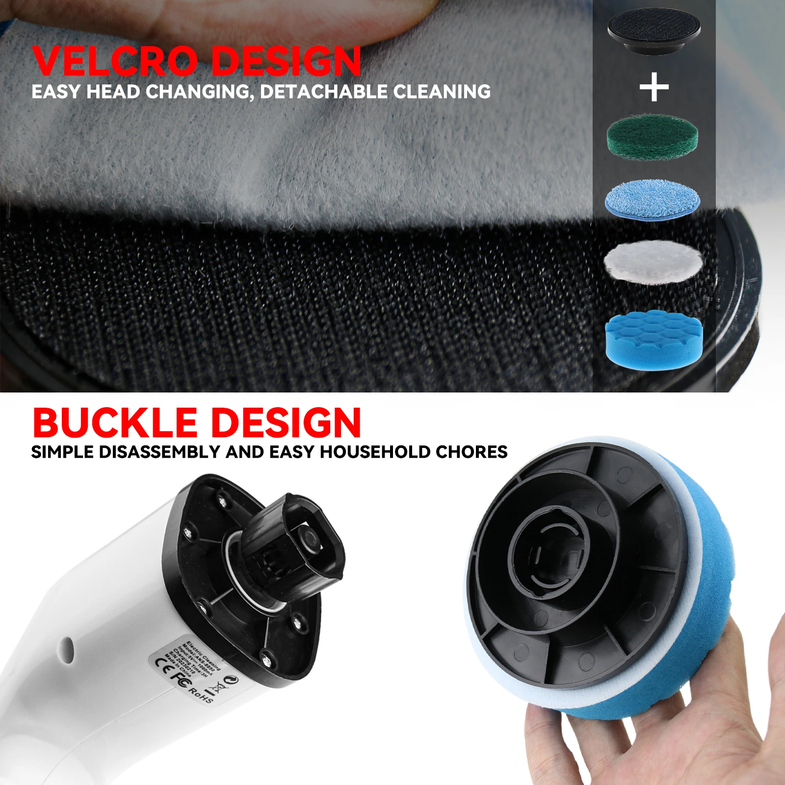 Electric Cleaning Brush Rechargeable Electric Rotating Scrubber Wireless Cleaner Brush Home Appliance Yard Tools Gadget