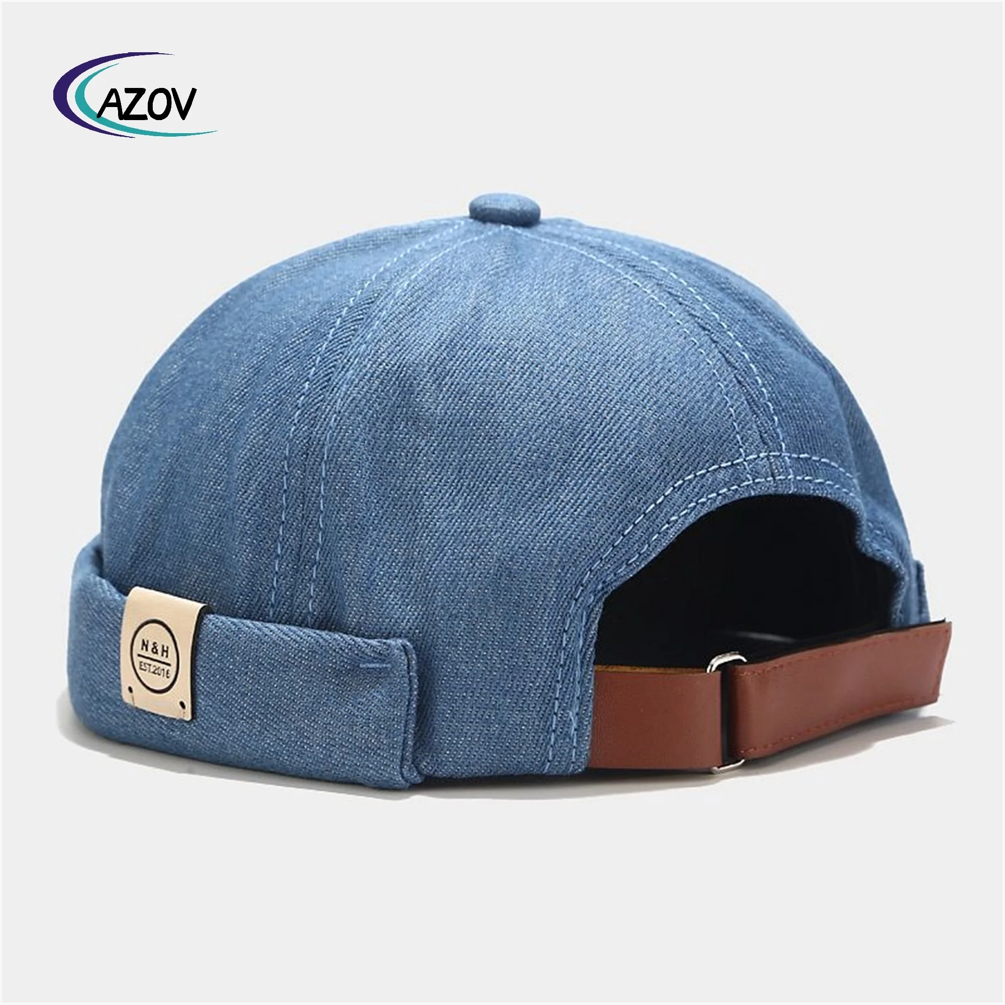 Skullcap Korean-Yupi Street brimless Chinese landlord hat Denim sailor retro student skullcap fashion