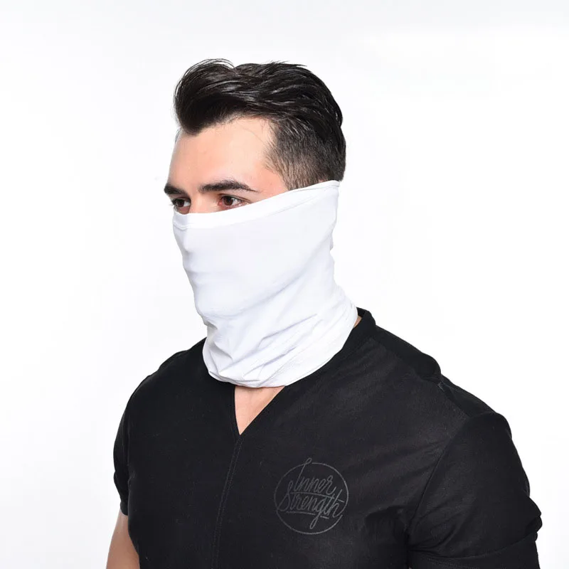 Wholesale Custom Ice Silk Head Scarf With Ear Loop Cycling Head Wear Neck Tube Gaiter Face Mask