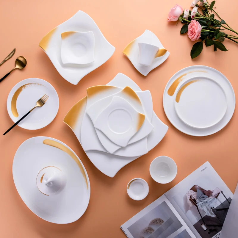 P&T Horeca nordic party wedding plates ceramic dinner  plate  dish sets dinnerware sets