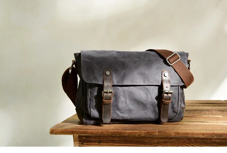 N-138 Nerlion in Stock Fast Delivery Waterproof Oil Waxed Canvas Messenger Laptop Briefcase Large Satchel Canvas Messenger Bag