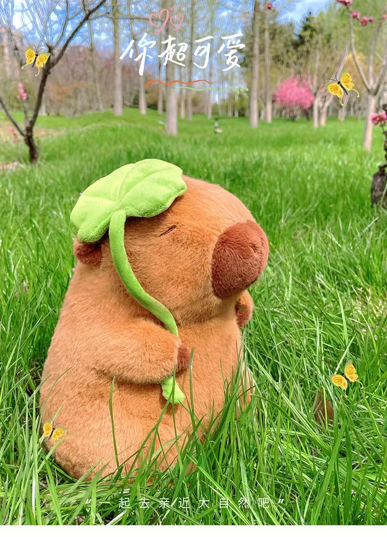 Cute Fully Capybara Stuffed Animal Plush Soft with Turtle Tortoise Backpack Design PP Cotton Filled