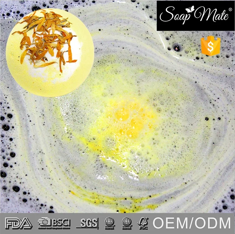 Natural Moisturizer Organic Bath Bomb Calendula Flower Bath Fizzer