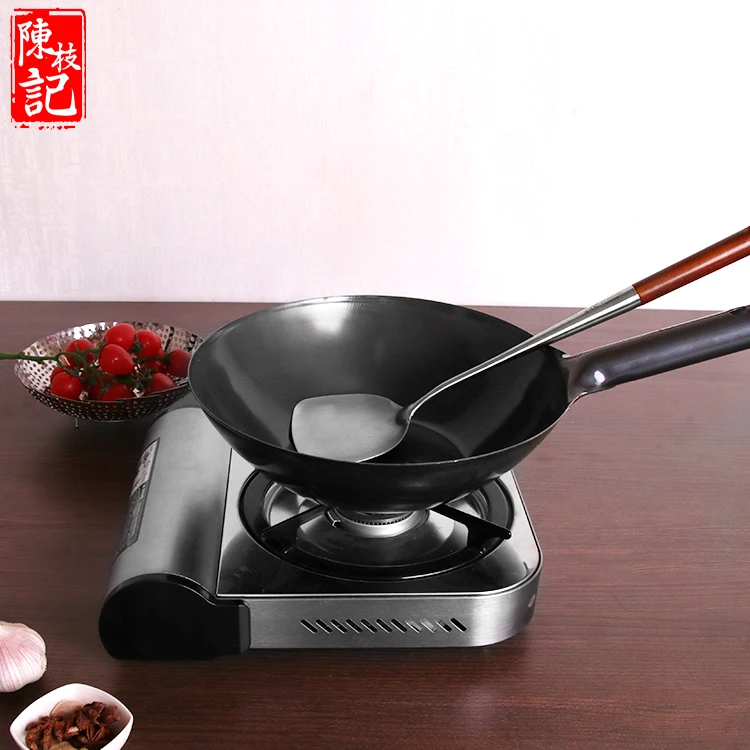 household kitchen wok Uncoated nonstick cooking saute pans skillet frying pan