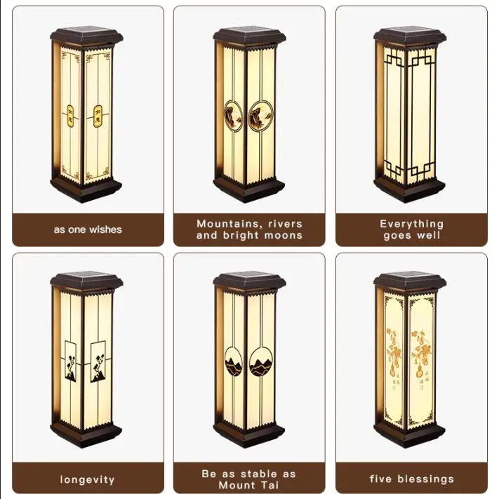 JENSJ Modern Style Outdoor LED Wall Lamp IP65 Waterproof Garden Lamp with Solar Panel Power Supply  Wall Mounted Fancy Lighting