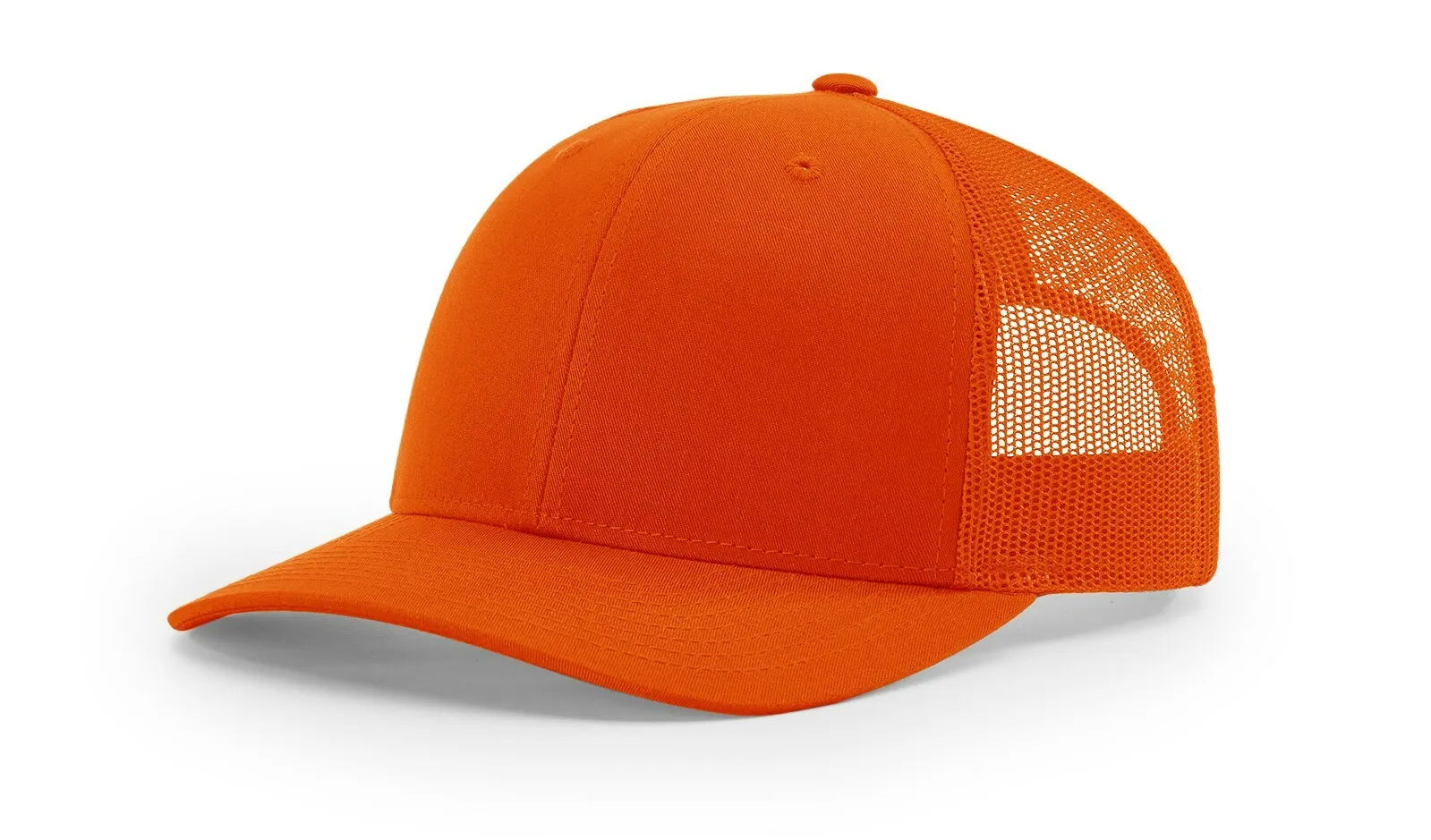 Custom logo embroidered blaze orange hat Richardson 112 mesh trucker hats with semi curved bill Men hunting sports snapback caps