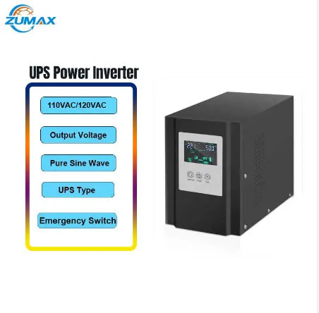 zumax factory direct sale 110V 120V INPUT OUTPUT 12V 24V Battery voltage ups backup power