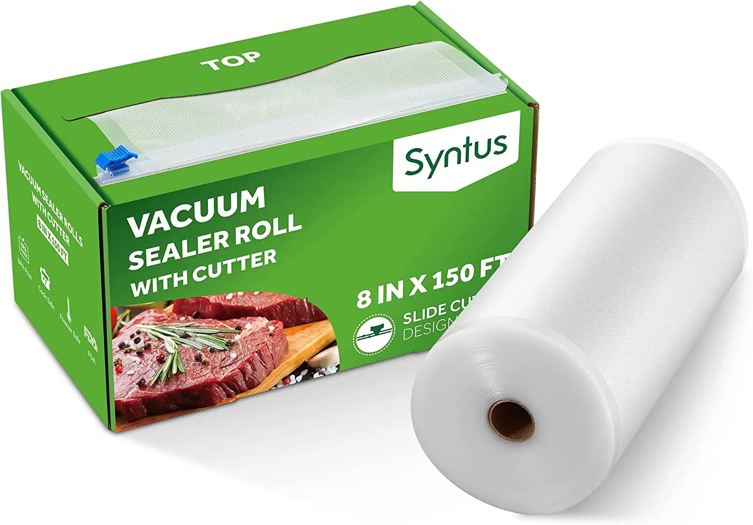 Vacuum Sealer Bag Roll Dispenser with Slide Cutter - Reusable & Large Bamboo Vacuum Bag Dispenser Fits Most 50 ft Food Saver Bag