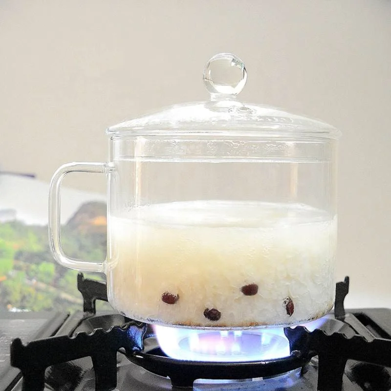 
High Quality Heat Resistant Thickening Glass Borosilicate Glass Cooking Pot with Cover 