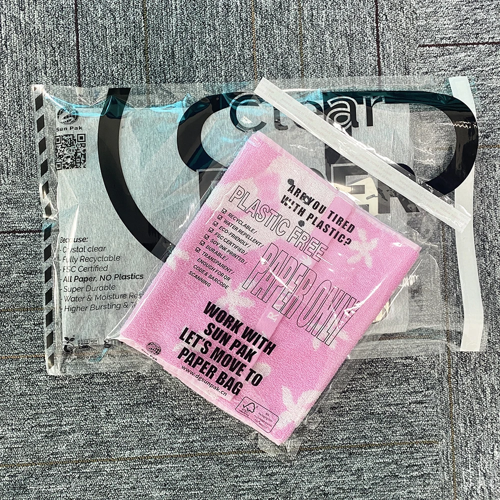 translucent cellulose clear paper bag cellophane fronted lucency paper bags with see through transparent window