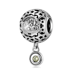 New Vintage 925 Sterling Silver Wisdom Aquarius Star Sign Zodiac Beads Charms fit  Women jewelry Bracelets DIY Twelve stars