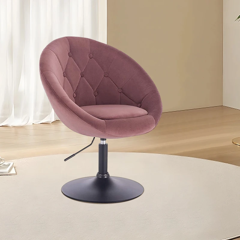 Barber Chair Modern Styling Salon Chair Velvet Swivel Accent Chair With Metal Base