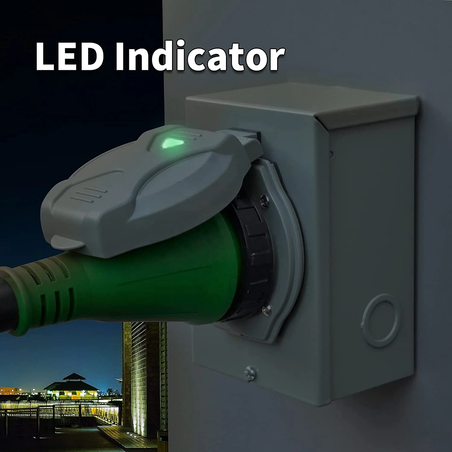 H10414  50 Amp Generator Power Inlet Box NEMA SS2-50P 125/250 Volt Power Inlet Box for 3 Prong Generator Cord