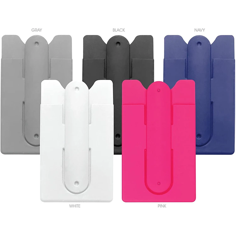 Hot 3M silicone wallet,3m adhesive silicone smart phone pocket, 3m sticker silicone wholesale phone wallet stand